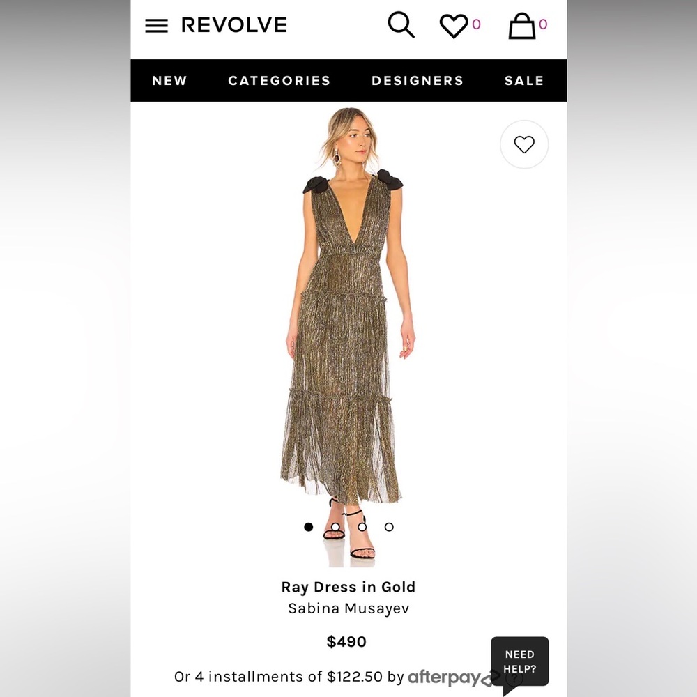 Sabina musayev Ray dress in gold